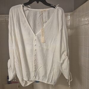 Lovers + Friends Ivory Button-Down Blouse